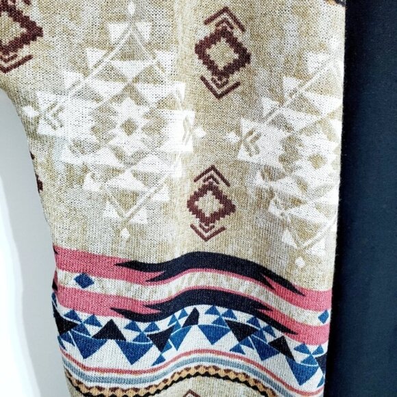 A.gain Med. Western Style Print Open Front Lightweight Polyester Blend Cardigan - Picture 8 of 10